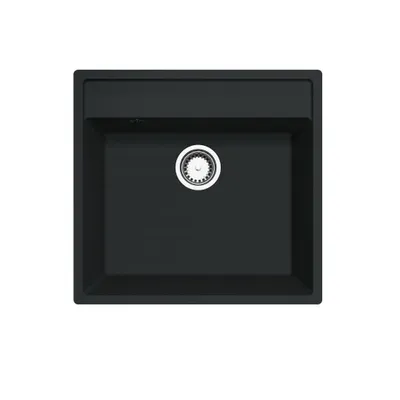 Produktbild von GRANMASTER Magma Spülbecken Küche mit 1 Becken - Granitspüle mit Siphon Waschbecken Küche - Einbauspüle Arbeitsplatte Küchenspüle 54x52x20,4 cm Spüle