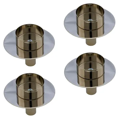 Produktbild von Teelichthalter aus Metall in Silber - 4er Set / 7,5 cm