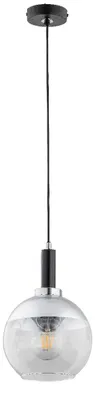 Zdjęcie produktu dla Lampa wisząca okrągły klosz ADRIA czarna 1xE27x15W metal wym:90x18x18cm IP20 Alfa