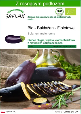 Zdjęcie produktu dla SAFLAX - Bio - Bakłażan - Fioletowe - 20 Nasiona - Z podłożem uprawowym wolnym od zarazków - Solanum melongena