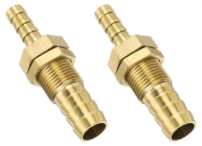 2er-Pack Messing-Schlauchverbinder, 10 mm x 6 mm, 49 x 14 mm