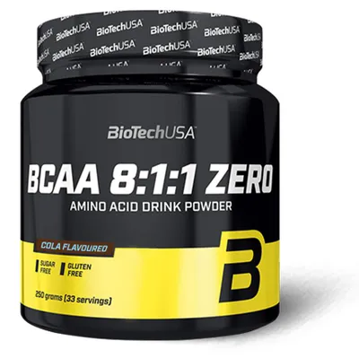 Zdjęcie produktu dla BioTechUSA BCAA 8:1:1 ZERO, Puder, L-isoleucine, L-leucine, L-valine, Cola, 8:1:1, 7,5 g, 299 kJ