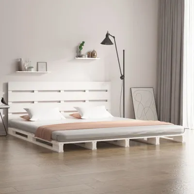 Obrázek produktu pro The Living Store Postel z masivu bílá 200x200 cm borovice