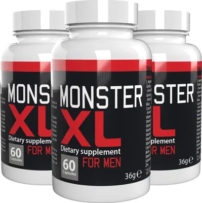 Obrázok produktu pre Monster XL – 180 kapsúl (3x60) s vysokým obsahom – L-arginín, zinok, selén, maca a ženšen – originálna švajčiarska receptúra – vegánske a rastlinné – balenie po 3 kusoch