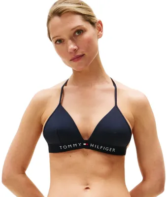 Produktbild von Tommy Hilfiger Damen Bikini Oberteil Triangel Gepolstert, Blau (Desert Sky), XS