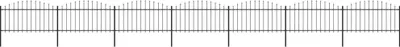 Produktbild von The Living Store Gartenzaun mit Speerspitzen Stahl (1,25 - 1,5) x 11,9 m Schwarz