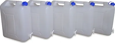 Produktbild von 5 Stück 20 Liter 20 L Wasserkanister (WK) inkl. Auslaufhahn Camping dicht verschließbar (5x20 WK)