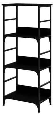 Produktbild von Bücherregal mit 3 Fächern, Standregal für Wohnzimmer und Büro, Schwarz Holzwerkstoff