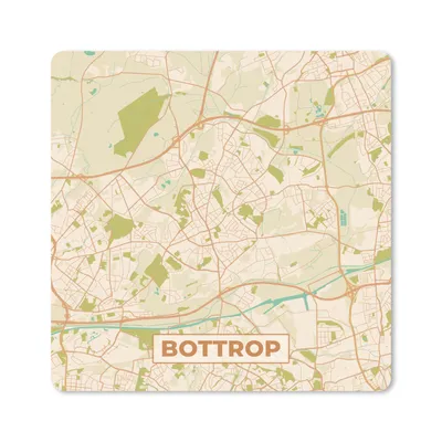 Produktbild von MuchoWow® Mauspad Mousepad Bottrop - Karte - Vintage - Stadtplan 30x30 cm - Mousepads - Maus Mat - Pad - Mausunterlage - Gaming