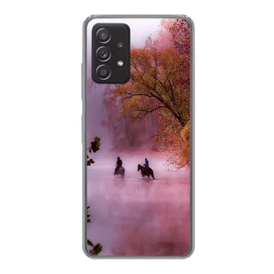 Produktbild von MuchoWow® Handyhülle Schutzhülle Hülle für Samsung Galaxy A53 5G Pferde - Nebel - Wald Silikon Softcase Handy Hülle - Schutzabdeckung