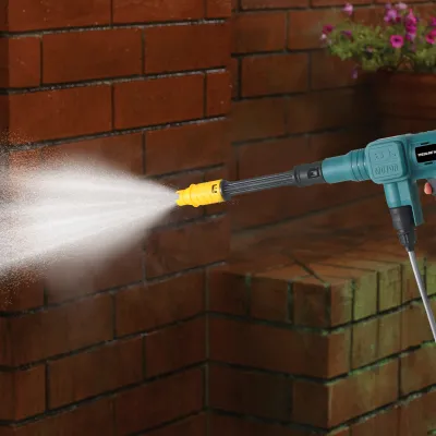 Zdjęcie produktu dla Bezszczotkowa przenośna myjka ciśnieniowa 900 PSI Bezszczotkowa elektryczna myjka wysokociśnieniowa 2 szt. zasilana akumulatorem 6 w 1 dysza ręczna pistolet do czyszczenia wody do czyszczenia podłóg w samochodzie ogrodzenie roślina