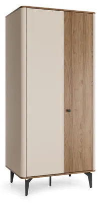 Produktbild von Kleiderschrank ELENA 88 cm Eiche 2-türig Japandi Drehtürenschrank Garderobe