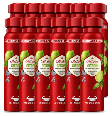 Image de 12 sprays déodorants Old Spice Citron - 150 ml - Pack économique - 12 pièces