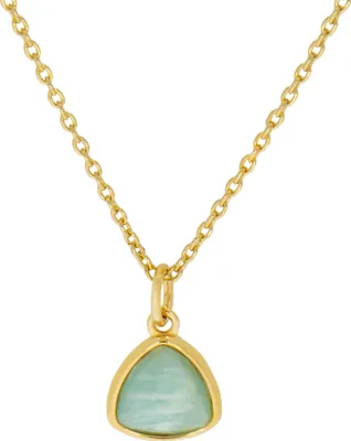 Produktbild von Zeeme Gemstones Halskette Silber 925 vergoldet 45/42cm lang mit Amazonit