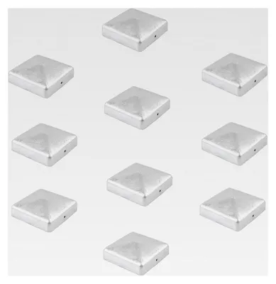 Produktbild von 10 Stück verzinkte Pfostenkappen Abdeckkappen für Pfosten Pyramide 121 mm 12x12 cm