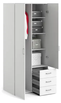Produktbild von Kleiderschrank 2 Türen\ Arci, Schlafzimmermöbel, Schrank, Garderobe, 77x49 h175 cm, Weiß