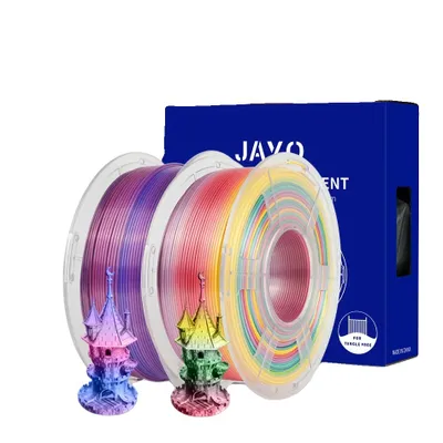 Obrázek produktu pro JAYO Silk PLA+ duhové vlákno, dvoubarevné/tříbarevné, 1,1 kg čisté hmotnosti , SILK rainbow 2 role