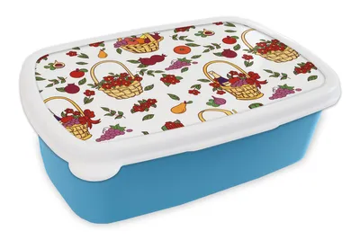 Obrázok produktu pre MuchoWow® Obedník Brotzeit Box na obed 11x17x6cm Košík - Ovocie - Vzory Detský obedový box