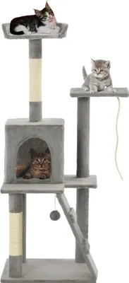 Obrázek produktu pro The Living Store Strom pro kočky se sisalovými škrabadly 120 cm Grey