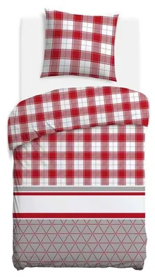 Produktbild von Bettwäsche, Flanellbettwäsche, für den Winter, warm 140x200 31520-1 Rotes Karomuster