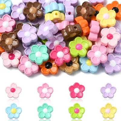 Imagen del producto de 40 cuentas de acrílico de colores para hacer joyas