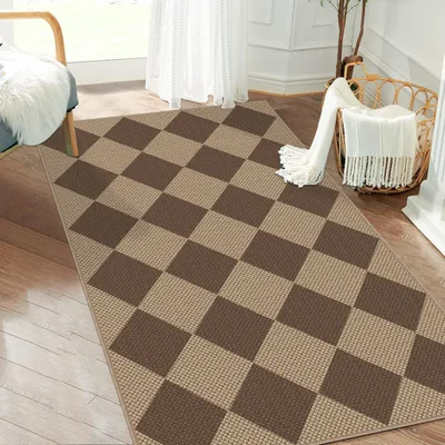 Obrázek produktu pro Koberec do chodby – 80 x 150 cm, vzhled jutiny, omyvatelný a protiskluzový