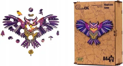 Produktbild von Holzpuzzle Magisches Buntes Eulenpuzzle Pua4-00709