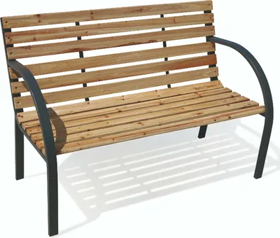 Produktbild von Außenbank aus Eisen mit Sitz und Rückenlehne aus Holz 120x58x83 cm