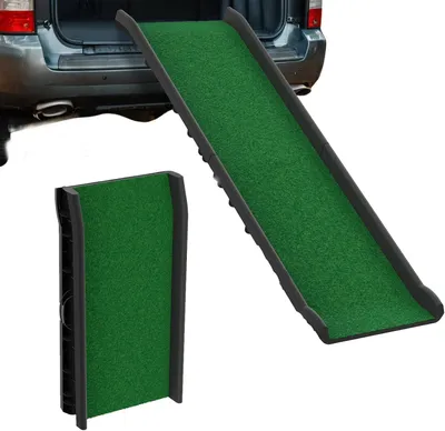 Produktbild von Hunderampe 156 cm - Klappbare Haustiertreppe mit Anti-Rutsch-Matten