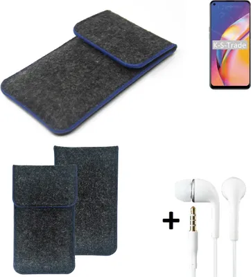 Produktbild von K-S-Trade Handy Schutz Hülle kompatibel mit Oppo Reno5 F Schutzhülle Handyhülle Filztasche Pouch Tasche Case Sleeve Filzhülle dunkelgrau, blauer