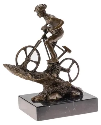 Produktbild von Bronze Skulptur Mountainbike 25cm Biker Radsport Fahrrad Figur Pokal Bronzefigur
