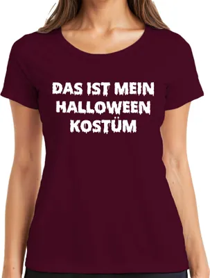 Zdjęcie produktu dla To jest mój kostium na Halloween Śmieszne powiedzenie Przebranie Straszna koszulka damska, bordowy, XXL