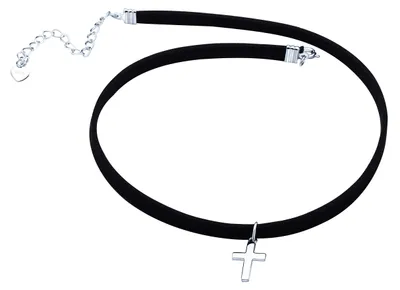 Produktbild von Yumilok Frauen Damen Mädchen Choker Kette Halskette mit Kreuz Anhänger Choker Ha