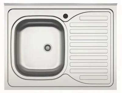 Immagine prodotto di Lavello cucina da appoggio 80x60 una vasca con gocciolatoio destro inox SA30DX