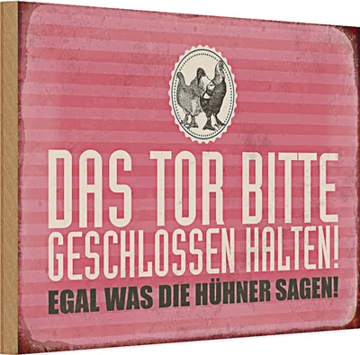 Produktbild von Holzschild Hühnerstall 30x20cm Tor geschlossen halten Hühner