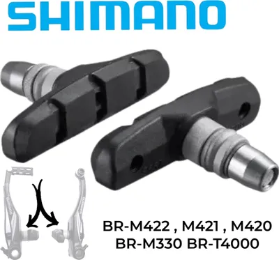 Produktbild von SHIMANO Fahrrad V-Brake Bremse Ersatz Bremsschuh M70T3 1Paar schwarz