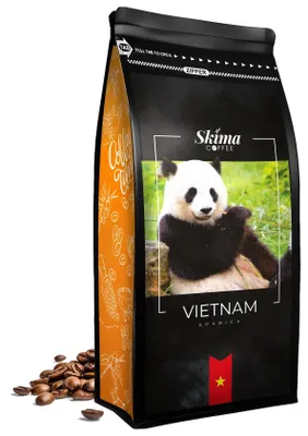 Produktbild von Kaffeebohnen 1 kg VIETNAM 100 % Arabica frisch geröstet für Vollautomaten + Tassenuntersetzer