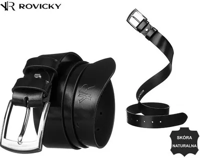 Zdjęcie produktu dla Paski Rovicky z klasyczną klamrą Tharasetus czarny 115 cm
