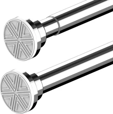 Produktbild von Famanu Duschvorhangschiene 110-200CM Silber - Verstellbar - Badezimmer Zubehör