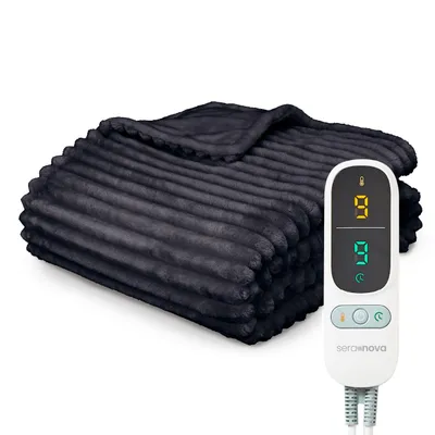 Produktbild von Seranova Heizdecke mit Abschaltautomatik XXL - Extra Heizdrähte - 180x160 cm - Wärmedecke - Elektrische Decke - Waschbar - 9 Heizstufen - Grau