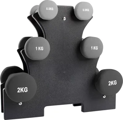 Zdjęcie produktu dla VirtuFit Neopreen Dumbbellset hantle neoprenowe 0,5/1/2 kg czarny stojak