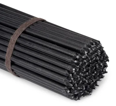 100 schwarze Tropfkerzen, 24 cm, Paraffinwachs, Premium-Qualität