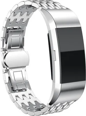 Produktbild von Strap-it Fitbit Charge 3 Drache Gliederarmband (Silber)