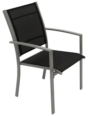 Produktbild von Gartensessel Sessel 4er-set  schwarz / silber stapelbar