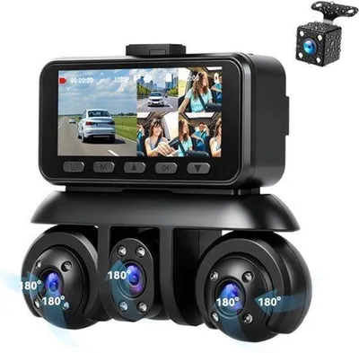 Zdjęcie produktu dla Dashcam z 5 kamerami, rozdzielczość 1080P, panoramiczny widok 360°, tryb nocny i