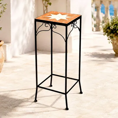 Produktbild von DanDiBo Blumenhocker Mosaik Eckig 62 cm Blumenständer 12012 Beistelltisch Pflanzenständer Mosaiktisch