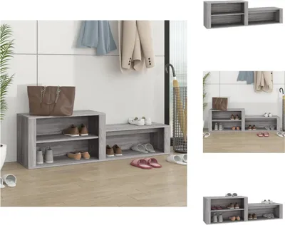 Produktbild von vidaXL Schuhschrank Grau Sonoma 150x35x45 cm Holzwerkstoff -  Schuhregale & -schränke