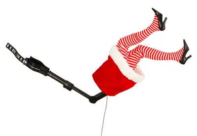 Produktbild von Bewegliche Weihnachtsfrau-Beine für Weihnachtsbaum, 35 cm, Netzbetrieb, einfache Montage
