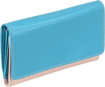 Produktbild von Leder Damenbörse LEMONDO, türkis-beige