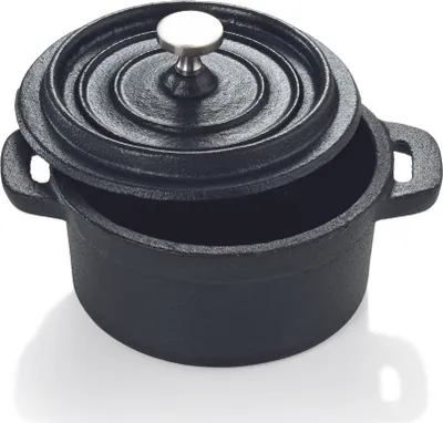 Produktbild von Cocotte - kleiner Gusstopf zum Kochen und Schmoren - 10cm - mit Deckel